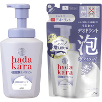 LION Hadakara Medicated Deodorant Body Soap Foam - Увлажняющая пенка для тела с ароматом травяного мыла