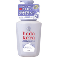 LION Hadakara Medicated Deodorant Body Soap Foam - Увлажняющая пенка для тела с ароматом травяного мыла