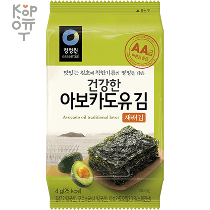Deasang Seasoned Seaweed Snack with Avocado Oil - Морская капуста с маслом авокадо, 4гр., купить с доставкой на дом фото 1 — Корейские товары для всей семьи(КорОпт)
