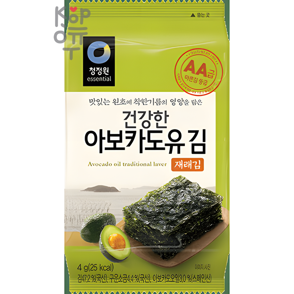 Deasang Seasoned Seaweed Snack with Avocado Oil - Морская капуста с маслом авокадо, 4гр.