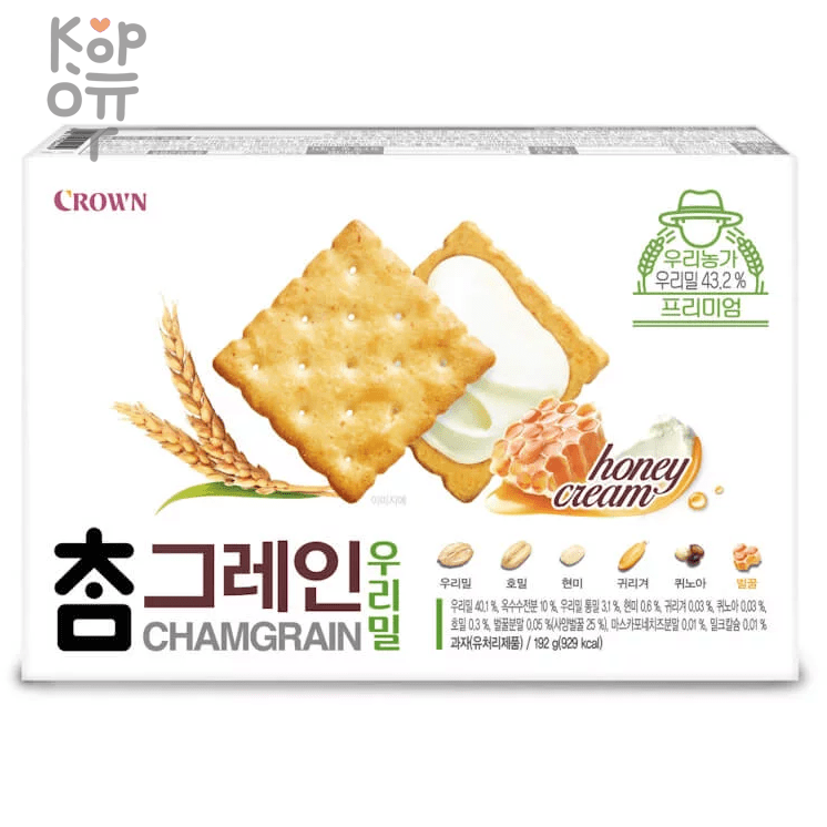 Crown Chamgrain Cookie - Печенье(крекер) с кремовой начинкой с мёдом и сыром маскарпоне фото 1 &mdash; Корейские товары для всей семьи(КорОпт)