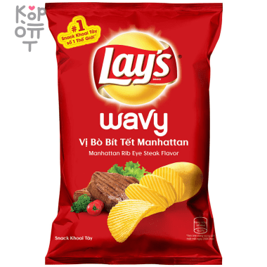 Lays - Картофельные чипсы Техасский Cтейк 90гр. — Корейские товары для всей семьи(КорОпт)
