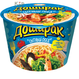 Доширак Сытный Обед - Лапша быстрого приготовления со вкусом морепродуктов 110гр.*16шт. 