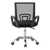 Office Chair BY-017 Black - Кресло офисное компактное с сетчатой спинкой, чёрное