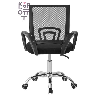 Office Chair BY-017 Black - Кресло офисное компактное с сетчатой спинкой, чёрное