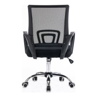 Office Chair BY-017 Black - Кресло офисное компактное с сетчатой спинкой, чёрное