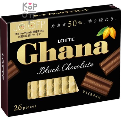 LOTTE Black Chocolate - Шоколад Гана Экселент тёмный, набор 4,6гр.*26шт., 119,6гр.