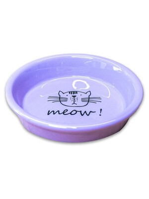 Mr.Kranch MEOW! Миска керамическая для кошек, сиреневая, 200 мл