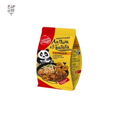 ASIAN FUSION — Азиатская лапша ASIAN FUSION из батата с курицей и овощами в пикантном соусе пакет 107 г, 107 г