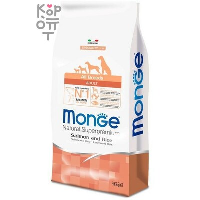 Monge Dog Speciality корм для собак всех пород лосось с рисом 12кг.