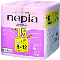 NEPIA LONG ROLL - Ароматизированная двухслойная туалетная бумага 45 м., 8 рулонов, аромат Сакуры.