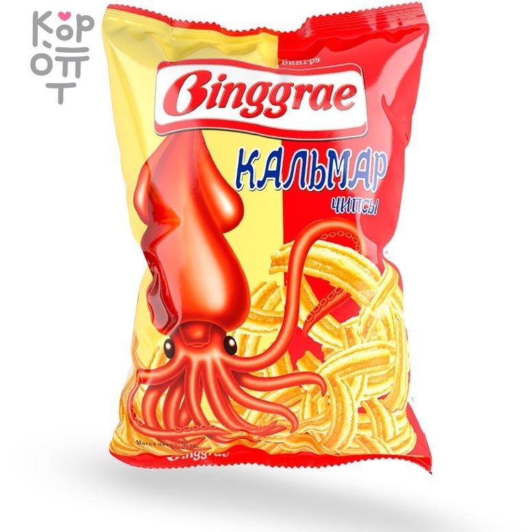 Чипсы Binggrae "Бингрэ" со вкусом Кальмара 50гр., купить с доставкой на дом фото 1 — Корейские товары для всей семьи(КорОпт)