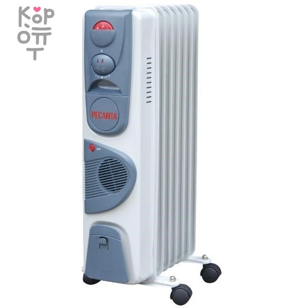 Масляный радиатор Ресанта ОМ-7НВ с тепловентилятором, купить с доставкой на дом фото 1 — Корейские товары для всей семьи(КорОпт)