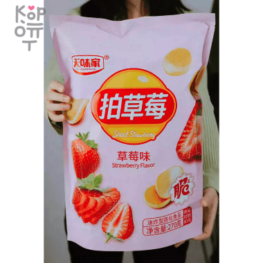 Чипсы в Гигантской упаковке DauTasteHome хрустящие со вкусом клубники, 270гр. — Корейские товары для всей семьи(КорОпт)