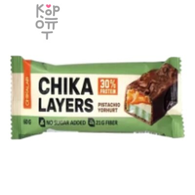 CHIKALAB — Батончик глазированный LAYERS Фисташковый йогурт, 60 г, мягкая упаковка