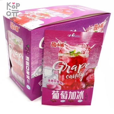 Кислая карамель &quot;Кислая малышка Мэй&quot; Grape Candy со вкусом леденящего Винограда — Корейские товары для всей семьи(КорОпт)
