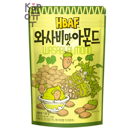 Hbaf Wasabi Almond - Миндаль со вкусом васаби, Корея, 120 г