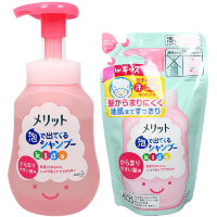 KAO Merit Bubble Kids Shampoo - Мягкий шампунь-пенка без силикона, с ароматом персика, не спутывает волосы.
