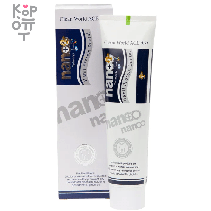 Hanil Natural Nano Protein Dental Toothpaste - Зубная паста для чувствительных зубов с ионами серебра 180гр., купить с доставкой на дом фото 1 — Корейские товары для всей семьи(КорОпт)