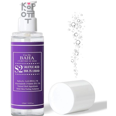 Cos De Baha S2 Salicylic Acid BHA 2% Liquid - Тонер для лечения Акне и сужения пор, 120мл.