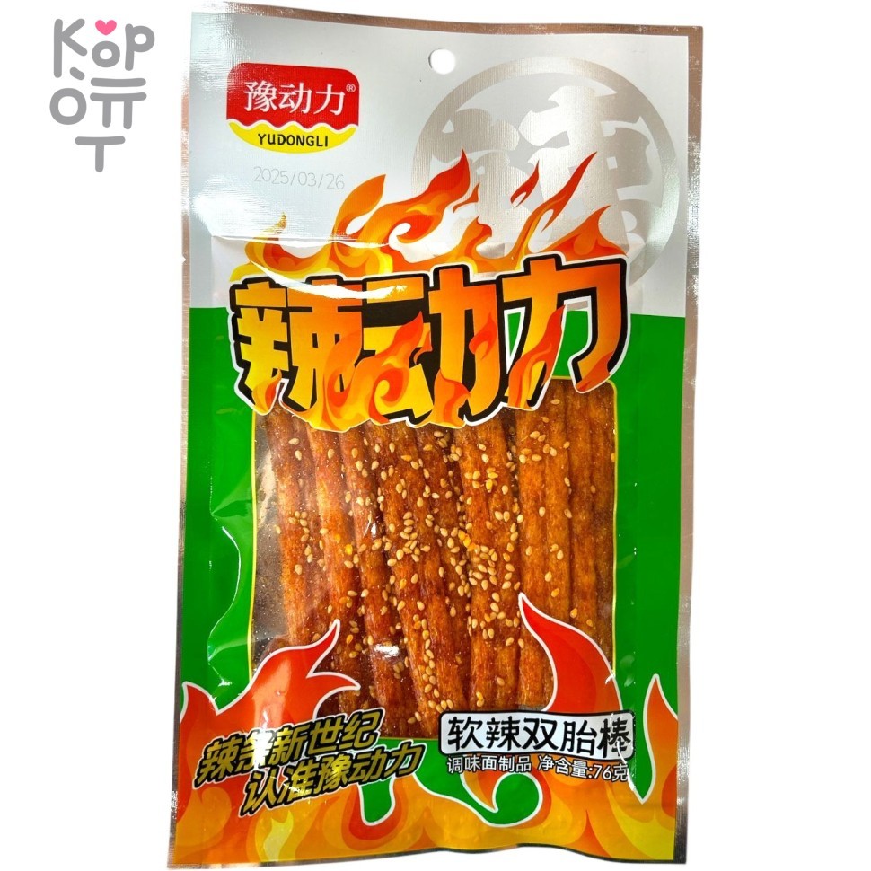 Снэк Yudongli Foods Ядрено-Перченый, 76гр. - Пряный пшеничный снек с пряным вкусом, двойной
