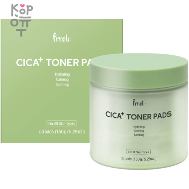 Prreti Cica Plus Toner Pads - Тонизирующие подушечки для лица с Центеллой 150гр./50шт. — Корейские товары для всей семьи(КорОпт)