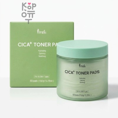 Prreti Cica Plus Toner Pads - Тонизирующие подушечки для лица с Центеллой 150гр./50шт.