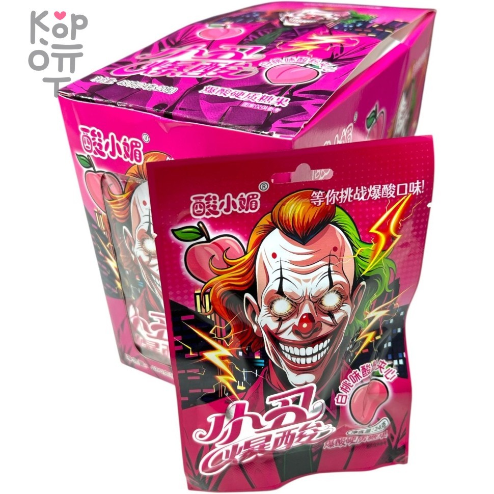 Кислая карамель Sour Candy - Джокер в раздумьях, со вкусом Персика, купить с доставкой на дом фото 1 &mdash; Корейские товары для всей семьи(КорОпт)