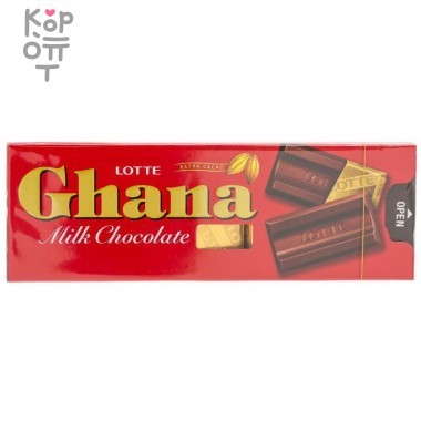 Lotte Ghana - Шоколад Гана молочный 10 шт. 40гр. — Корейские товары для всей семьи(КорОпт)