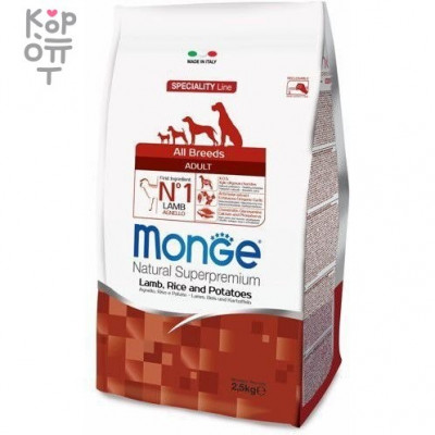 Monge Dog Speciality корм для собак всех пород ягненок с рисом и картофелем 2,5 кг