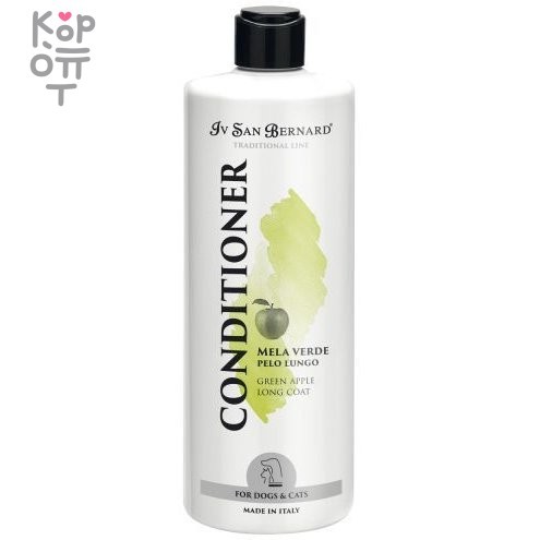 ISB Traditional Line Green Apple Кондиционер для длинной шерсти 500 мл, купить с доставкой на дом фото 1 — Корейские товары для всей семьи(КорОпт)
