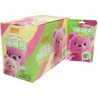 Жевательная конфета HaoLvyuan Bear Fruit Flavor сэндвич - Счастливый мишка с кислой начинкой и вкусом Клубники