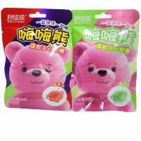 Жевательная конфета HaoLvyuan Bear Fruit Flavor сэндвич - Счастливый мишка с кислой начинкой и вкусом Клубники