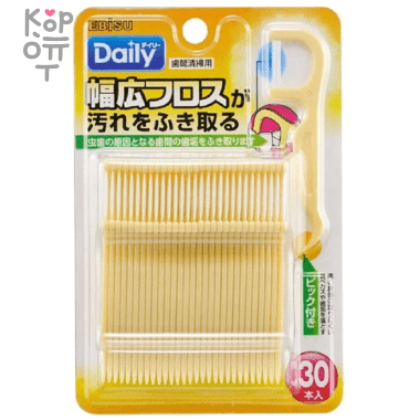 EBISU Everyday Floss - Флосспик с РАСПУШЕНОЙ зубной нитью на плоской ручке. — Корейские товары для всей семьи(КорОпт)