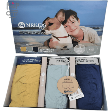 MRKIDS Трусы-боксеры для мальчиков Make The World Better, однотонные, упаковка 3шт., Ю.Корея.  — Корейские товары для всей семьи(КорОпт)