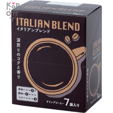 Seiko Coffee Italian Blend Drip Bag Coffee - Молотый кофе с насыщенным вкусом и ароматом 8гр.*7шт. — Корейские товары для всей семьи(КорОпт)