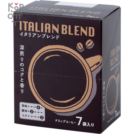 Seiko Coffee Italian Blend Drip Bag Coffee - Молотый кофе с насыщенным вкусом и ароматом 8гр.*7шт., купить с доставкой на дом фото 1 — Корейские товары для всей семьи(КорОпт)