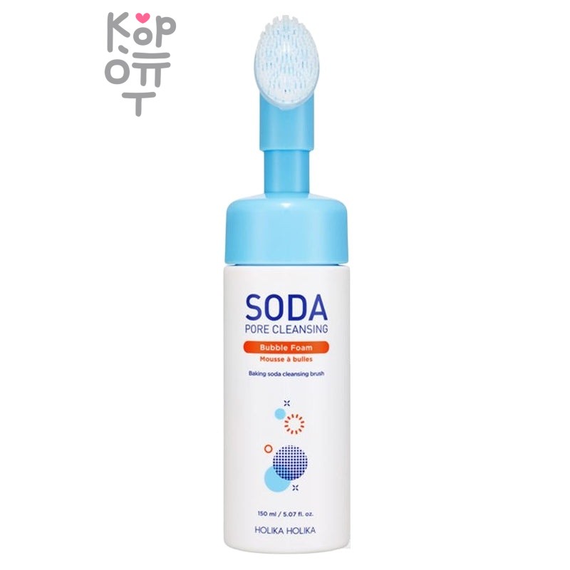 Holika Holika Soda Pore Bubble Foam - Пенка для очищения кожи с пищевой содой и щёточкой для массажа 150 мл