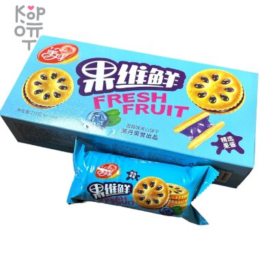 Fresh Fruit - Крекер с мармеладом, со вкусом Черники — Корейские товары для всей семьи(КорОпт)