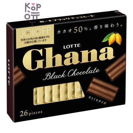 LOTTE Black Chocolate - Шоколад Гана Экселент тёмный, набор 4,6гр.*26шт., 119,6гр.