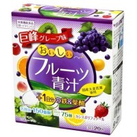 Yuwa Delicious Fruit Aojiru Iron & Folic Acid  Концентрат для приготовления безалкогольных напитков "Аодзиру с фруктами" (виноград, клубника) 3гр., Коробка 20шт.