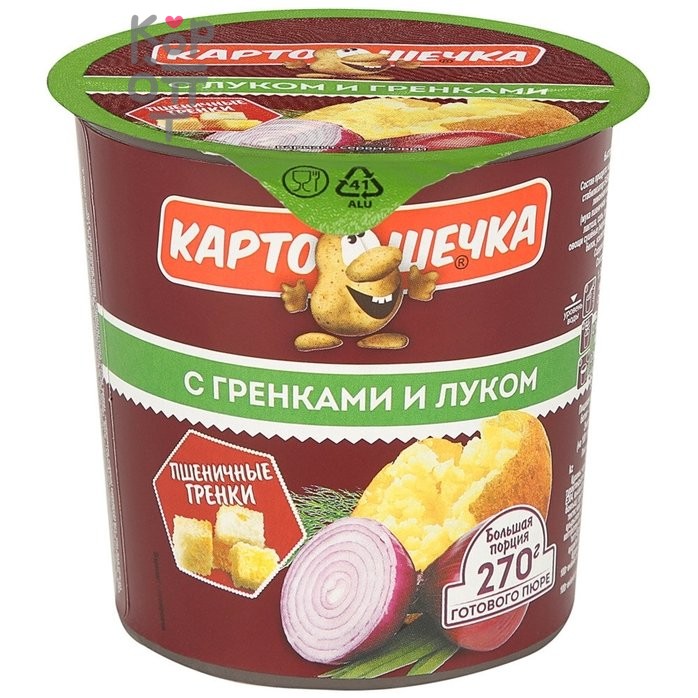 Пюре с луком и гренками, Картошечка, 41гр