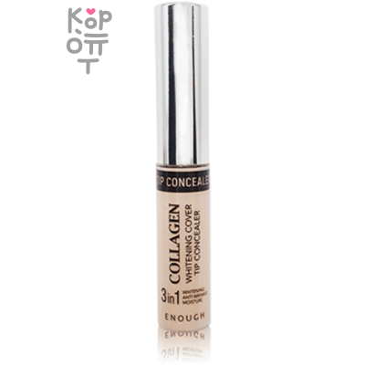 Enough Collagen Whitening Cover Tip Concealer 3in1 SPF36/PA+++ - Осветляющий коллагеновый консилер 3в1, 9гр. 