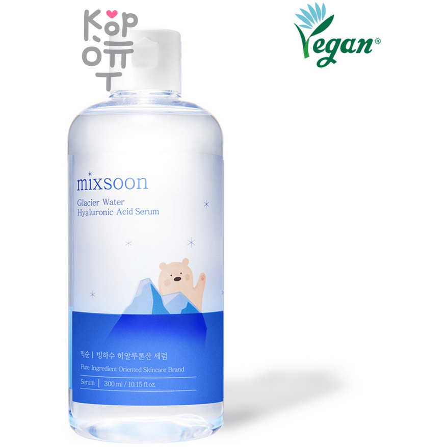 mixsoon Glacier Water Hyaluronic Acid Serum - Сыворотка для обезвоженной кожи с Гиалуроновой Кислотой и Ледниковой Водой 300мл.
