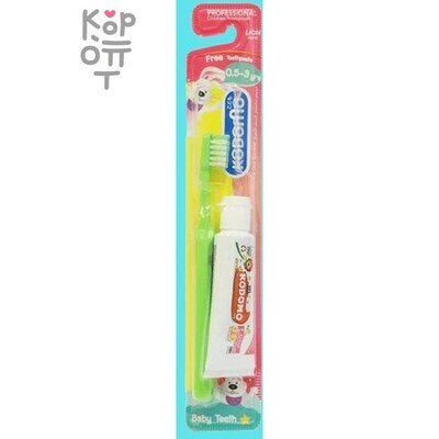 LION Kodomo - Набор детский Зубная щетка+ паста 15 г, 0,5года-3года