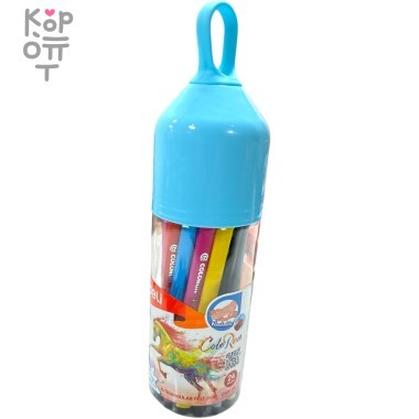 Deli Explora - Набор фломастеров на водной основе в тубусе, 24 цвета &mdash; Корейские товары для всей семьи(КорОпт)