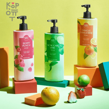 Happy Bath Fruits Crush Body Wash - Освежающий гель для душа 900мл. — Корейские товары для всей семьи(КорОпт)