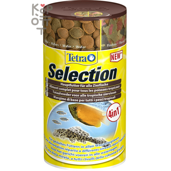 TetraSelection корм для всех видов рыб '4 вида' хлопья/чипсы/гранулы