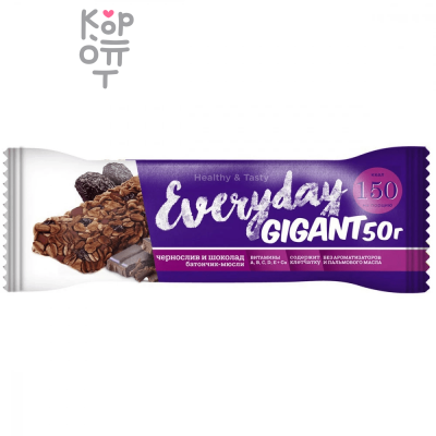 Everyday Gigant Батончик с черносливом и шоколадом, 50 г