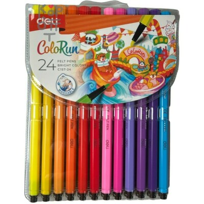Deli ColoRun - Набор фломастеров, 24 цвета